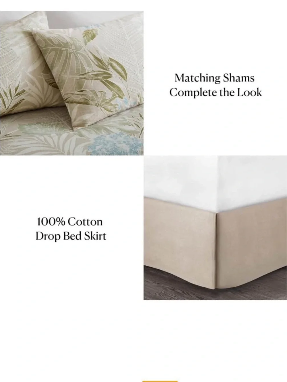 Harbor House King Comforter Set, Tropical Palm Print, Soft Cotton Oversized